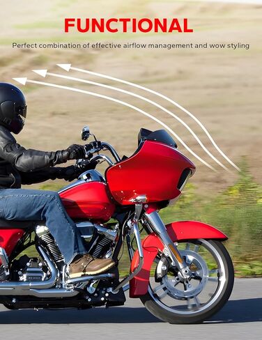 Amazicha 5 بوصة الزجاج الأمامي للدراجات النارية مقسم الرياح 15-23 متوافق مع نماذج Harley Davidson Touring Road Glide 2015 2016 2017 2018 2019 2020 2021 2022 2023 2024 (لون الدخان) in Kuwait