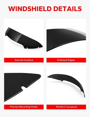 Amazicha 5 بوصة الزجاج الأمامي للدراجات النارية مقسم الرياح 15-23 متوافق مع نماذج Harley Davidson Touring Road Glide 2015 2016 2017 2018 2019 2020 2021 2022 2023 2024 (لون الدخان) in Kuwait