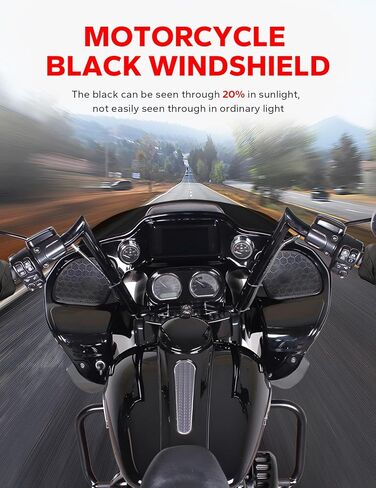 Amazicha 5 بوصة الزجاج الأمامي للدراجات النارية مقسم الرياح 15-23 متوافق مع نماذج Harley Davidson Touring Road Glide 2015 2016 2017 2018 2019 2020 2021 2022 2023 2024 (لون الدخان) in Kuwait