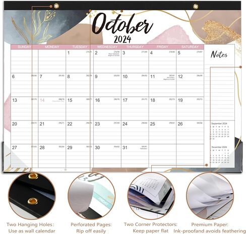 2025 Calendar - Desk Calendar 2025, JAN.2025 - DEC.2025, 12 Months Large Desk Calendar 17" x 12", Calendar 2025 with Corner Protectors, Large Ruled Blocks, Thick Paper, To-do List & Notes, Best Calendar for Planning in Saudi Arabia