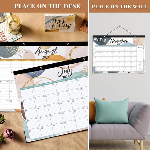 2025 Calendar - Desk Calendar 2025, JAN.2025 - DEC.2025, 12 Months Large Desk Calendar 17" x 12", Calendar 2025 with Corner Protectors, Large Ruled Blocks, Thick Paper, To-do List & Notes, Best Calendar for Planning in Saudi Arabia