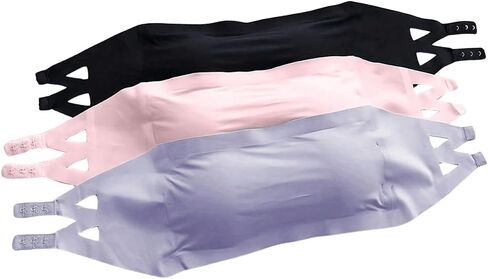 OYOANGLE Girl's 3 Pack Bandeau Strapless Bralette Comfortable Bras Seamless Tube Top Bra in Kuwait