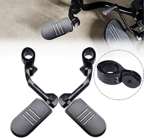Passenger Mini Footboard, Passenger Footpegs W/Mount Kit for Harley Touring 1993-2024 CVO Street Glide Electra Glide Road Glide Road King Ultra Classic Ultra Limited Revival FLHT,Black in Saudi Arabia