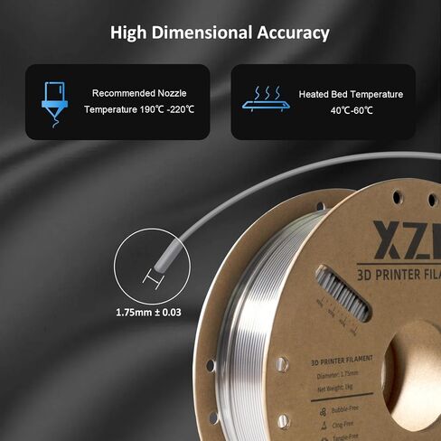 Silk PLA Filament 1.75mm, Metal-Like Shiny 3D Printer Filament, 1kg Spool (2.2lbs), Dimensional Accuracy +/- 0.03 mm, Vacuum Packaging (Silk Gold) in Saudi Arabia