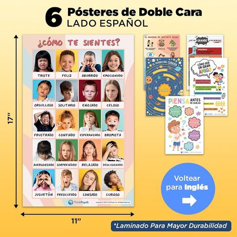 12 ملصقًا مغلفًا للمشاعر للأطفال - الإنجليزية والإسبانية - لوازم ركن الهدوء - لوازم العلاج والمستشار المدرسي - ملصقات المشاعر للمنزل وركن الفصل الدراسي الهادئ in Kuwait