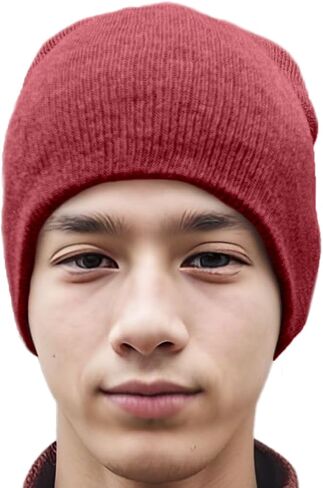 COUVER Unisex Knitted Solid Acrylic Beanie – Warm Winter 8 Inch Beanie Hat in Kuwait