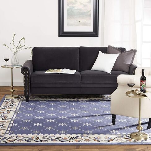 Home Dynamix Premium Aydin Traditional Diamond Floral Area Rug, Blue/Ivory, 5'2"x7'4" in Kuwait
