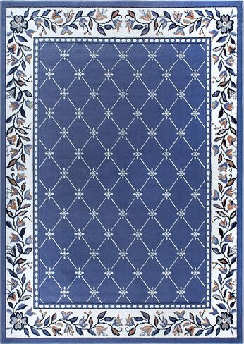 Home Dynamix Premium Aydin Traditional Diamond Floral Area Rug, Blue/Ivory, 5'2"x7'4" in Kuwait