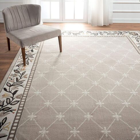 Home Dynamix Premium Aydin Traditional Diamond Floral Area Rug, Blue/Ivory, 5'2"x7'4" in Kuwait