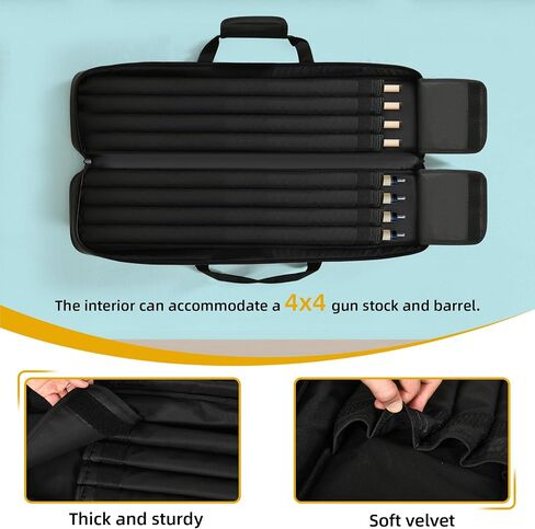 DWVO 4x5 Pool Cue Case with 1 Cue Ball, Soft Pool Stick Case with Multi-pocket for 4 Butts 5 Shafts and Billiards Accessories, Lightweight Pool Cue Bag Storage Shoulder Straps & Handle for Pool Cue in Saudi Arabia