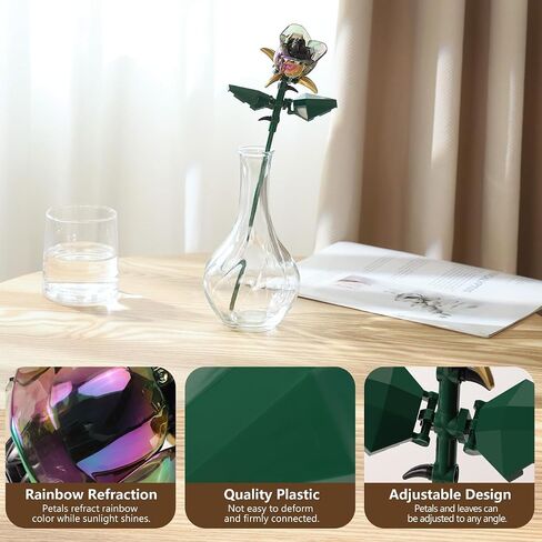Rose Flower Building Set, Artificial Flowers Botanical Collection, Flower Building Blocks Brick Toys for Adult, Girls, DIY Home Decoration, Gifts for Mother's Day, 42Pcs, Red in Saudi Arabia