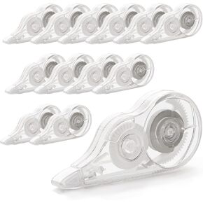 24Pcs 236In White Out Correction Tape, Whiteout Tape Roller, Tear-Resistant Tape, White Out Tape Bulk for School, Office, Note Taking, Journal (Tape Width 0.2 in, Clear)