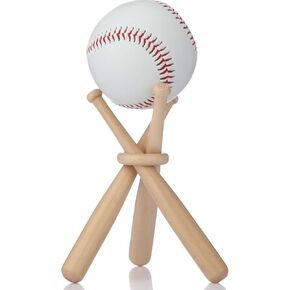 Honoson Baseball Stand Baseball Holders for Balls Display Baseball Bat Wooden Display Stand Holder Display Baseball Centerpieces for Tables for Kids and Sports Lover