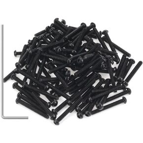 105 Pieces M2 x 6mm Socket Head Cap Screws, Thread Pitch 0.4mm, Sutemribor M2 Black Screws, 12.9 Grade Alloy Steel, Black Oxide Finish, Fully Threaded