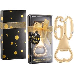 24 pcs Gold Themed 65th Bottle Openers Birthday Favor for Guest 65th Anniversary Wedding Party Gifts 65 Bottle Opener Birthday Souvenirs Decoration (Gold, 65 style)