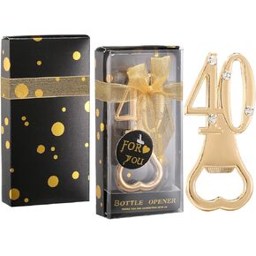 24 pcs Gold Themed 65th Bottle Openers Birthday Favor for Guest 65th Anniversary Wedding Party Gifts 65 Bottle Opener Birthday Souvenirs Decoration (Gold, 65 style)