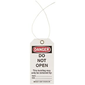 Brady-65454 "Danger - Locked Out - Do Not Operate - Unauthorized Removal..." Tag, Cardstock, 5-3/4" Height, 3" Width (Pack of 25),Black and Red