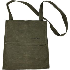 Exos Waxed Canvas Haversack, Bushcraft Shoulder Bag, Durable Foraging Bag, Water-Resistant Gardening Bag 17"x15"