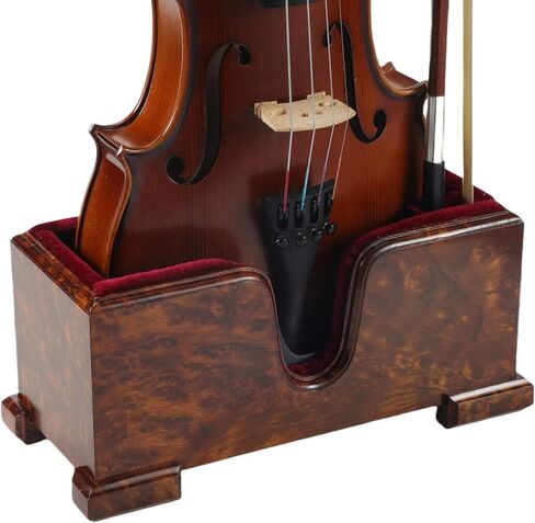 Violin and Bow Holder ( Stand), Wooden Violin Holder Floor Display for Violin, Velvet Protection, Stable and Classy Aesthetic in Kuwait