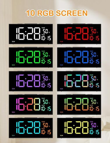 Netzu Alarm Clocks for Bedrooms, Digital Alarm Clock with Date Temperature and Weekday, Manual DST, Snooze, 2 Alarms, 4 Volumes Bedside Desk Clock for Living Room Home in Saudi Arabia