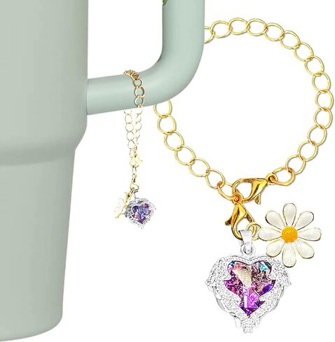 Charm Accessories for Stanley Cup - Heart of Ocean Ornaments Crystal Simple Modern Handle Decor for Tumbler Cups Mug Keychains Wallets Backpacks in Saudi Arabia
