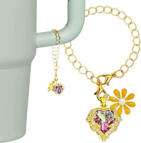 Charm Accessories for Stanley Cup - Heart of Ocean Ornaments Crystal Simple Modern Handle Decor for Tumbler Cups Mug Keychains Wallets Backpacks in Saudi Arabia