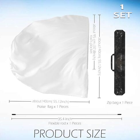 Wuchieal 1 Piece 74'' * 55'' Large Metallic color Flag with Flexible Rod, Church Liturgical Praise Prophetic Worship Adoration Dance Banner Worship Streamer, Practice Play Flags Gold in Saudi Arabia