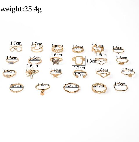 FUTIMELY Boho Retro Stackable Rings Sets for Women,Knuckle Joint Finger Nail Ring Sets Vintage Crystal Love Heart Midi Rings Pack in Saudi Arabia