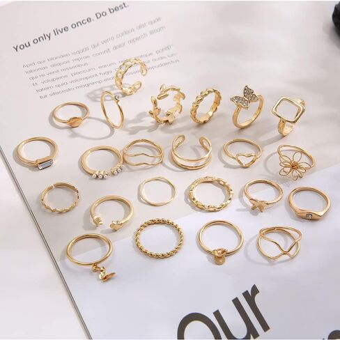 FUTIMELY Boho Retro Stackable Rings Sets for Women,Knuckle Joint Finger Nail Ring Sets Vintage Crystal Love Heart Midi Rings Pack in Saudi Arabia