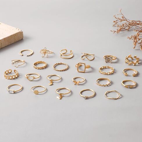 FUTIMELY Boho Retro Stackable Rings Sets for Women,Knuckle Joint Finger Nail Ring Sets Vintage Crystal Love Heart Midi Rings Pack in Saudi Arabia