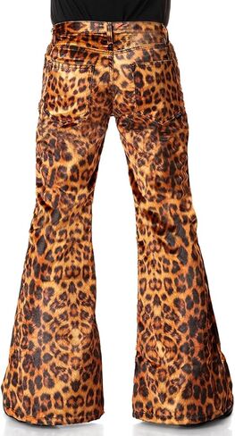 Mens Bell Bottom Velvet Pants 60s 70s Disco Outfits for Men Vintage Flared Jeans in Saudi Arabia