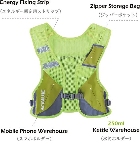 حقيبة ظهر TRIWONDER Hydration Pack سعة 5.5 لتر للأماكن الخارجية سترة Mochilas Trail Marathoner للجري والسباق (رمادي - مع زجاجتين مياه) in Kuwait