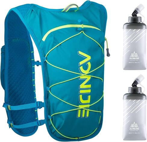 حقيبة ظهر TRIWONDER Hydration Pack سعة 5.5 لتر للأماكن الخارجية سترة Mochilas Trail Marathoner للجري والسباق (رمادي - مع زجاجتين مياه) in Kuwait