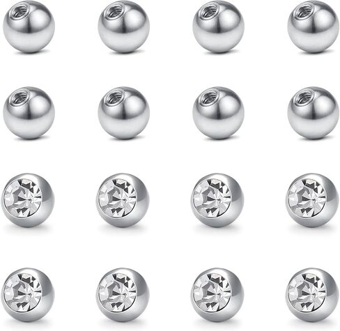 D.Bella Replacement Balls Surgical Steel Piercing Balls for Belly Navel Nipple Tongue Industrial Barbell Nose Septum Lip Eyebrow Ear Rings Body Piercing Jewelry Patrs in Kuwait