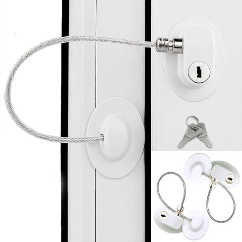 Fridge Lock, Refrigerator Door Lock with Key, Mini Fridge Lock, File Cabinet Lock, Drawer Lock, Lock for Cabinet, Baby Proofing Child Safety Lock with Strong Adhesive, No Drilling (2-Pack, Black) in Kuwait