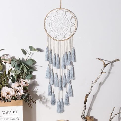 صائدة الأحلام macrame للفتيات - ديكور جداري كبير لصائدي الأحلام بوهو، زينة شرابات مصنوعة يدويًا، ديكور غرفة ملون لغرفة النوم، غرفة المعيشة، شقة الحضانة (مزيج أرجواني) in Kuwait