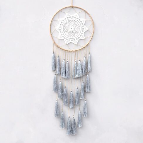 صائدة الأحلام macrame للفتيات - ديكور جداري كبير لصائدي الأحلام بوهو، زينة شرابات مصنوعة يدويًا، ديكور غرفة ملون لغرفة النوم، غرفة المعيشة، شقة الحضانة (مزيج أرجواني) in Kuwait