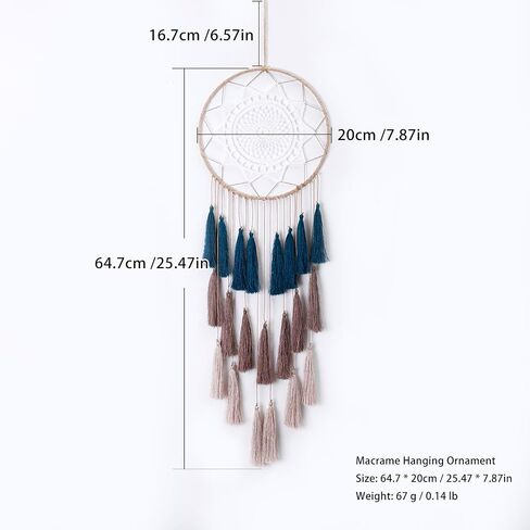 صائدة الأحلام macrame للفتيات - ديكور جداري كبير لصائدي الأحلام بوهو، زينة شرابات مصنوعة يدويًا، ديكور غرفة ملون لغرفة النوم، غرفة المعيشة، شقة الحضانة (مزيج أرجواني) in Kuwait