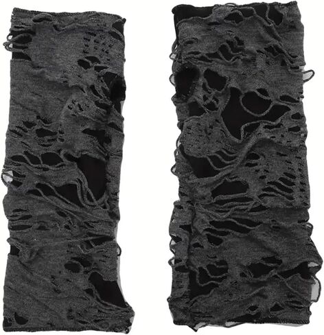 Women's Punk Fingerless Glove Cosplay Ripped Gloves for Halloween Costume Party in Kuwait