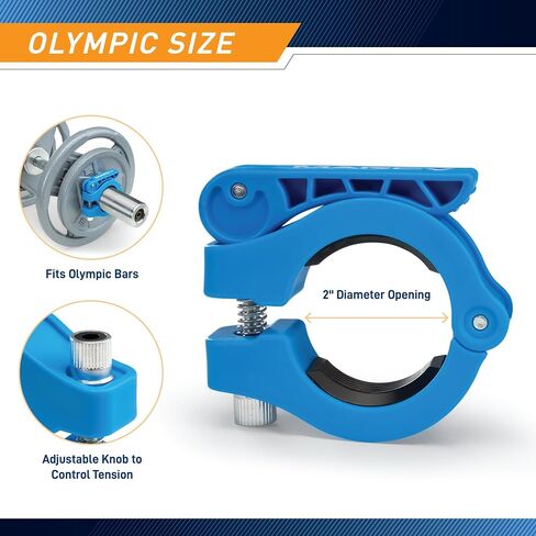 Marcy Olympic Barbell Lock Collar Clips to Secure Olympic Weight Plates on an Olympic Bar - OBC-7RD in Kuwait