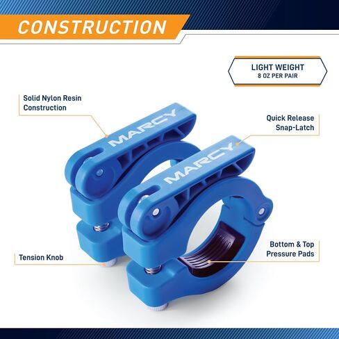 Marcy Olympic Barbell Lock Collar Clips to Secure Olympic Weight Plates on an Olympic Bar - OBC-7RD in Kuwait