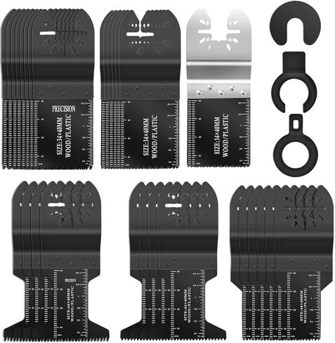 SURFOU 30PCS Oscillating Tool Blade Wood Oscillating Multitool Quick Release Saw Blades Compatible with Porter Cable Black Decker Rockwell Ridgid Ryobi Milwaukee Chicago Craftsman in Saudi Arabia