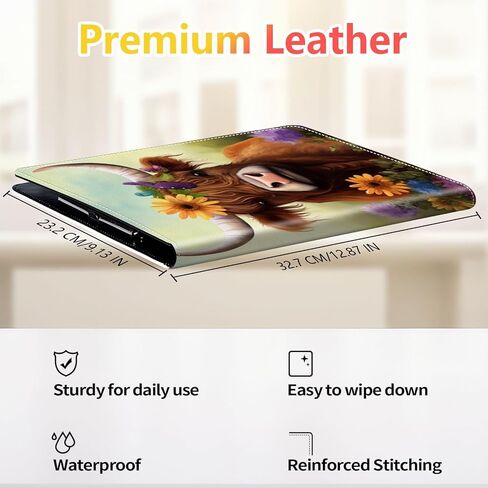Sunflowers Purple Flowers Padfolio Portfolio Leather Binder, Resume Portfolio Folder with Elastic Band, Conference/Legal Document Organizer with A4 Size Clipboard, 4 Card Holder in Kuwait