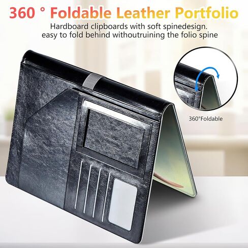 Sunflowers Purple Flowers Padfolio Portfolio Leather Binder, Resume Portfolio Folder with Elastic Band, Conference/Legal Document Organizer with A4 Size Clipboard, 4 Card Holder in Kuwait