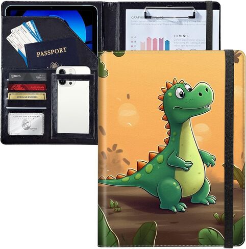 Sunflowers Purple Flowers Padfolio Portfolio Leather Binder, Resume Portfolio Folder with Elastic Band, Conference/Legal Document Organizer with A4 Size Clipboard, 4 Card Holder in Kuwait