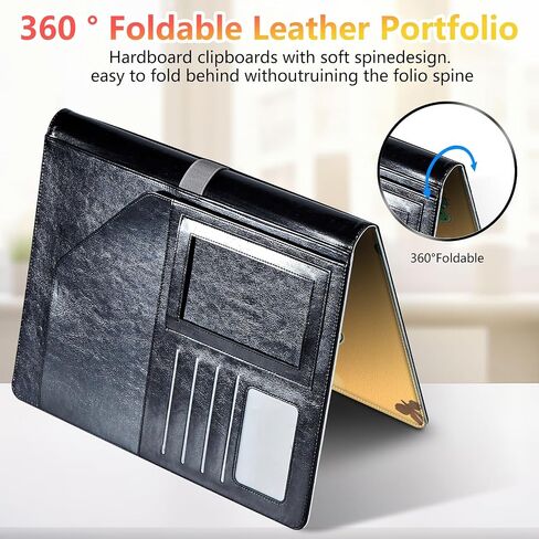 Sunflowers Purple Flowers Padfolio Portfolio Leather Binder, Resume Portfolio Folder with Elastic Band, Conference/Legal Document Organizer with A4 Size Clipboard, 4 Card Holder in Kuwait