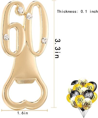 24 قطعة من فتاحة الزجاجات رقم 65 ذات طابع ذهبي هدية عيد ميلاد للضيوف في الذكرى السنوية الخامسة والستين لحفلات الزفاف و65 فتاحة زجاجات لتزيين هدايا عيد الميلاد (ذهبي، 65 نمط) in Kuwait