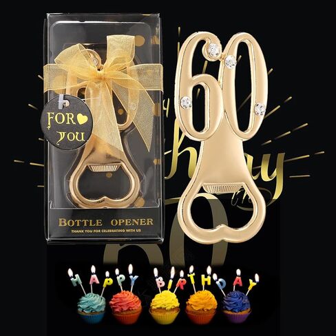 24 قطعة من فتاحة الزجاجات رقم 65 ذات طابع ذهبي هدية عيد ميلاد للضيوف في الذكرى السنوية الخامسة والستين لحفلات الزفاف و65 فتاحة زجاجات لتزيين هدايا عيد الميلاد (ذهبي، 65 نمط) in Kuwait
