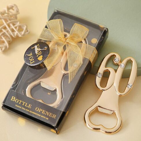 24 قطعة من فتاحة الزجاجات رقم 65 ذات طابع ذهبي هدية عيد ميلاد للضيوف في الذكرى السنوية الخامسة والستين لحفلات الزفاف و65 فتاحة زجاجات لتزيين هدايا عيد الميلاد (ذهبي، 65 نمط) in Kuwait