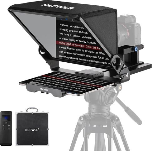 NEEWER Teleprompter مع حامل كاميرا من نوع Arca، أحذية باردة، جهاز تحكم RT113 لتطبيق NEEWER Teleprompter، التدريس عبر الإنترنت/Vlogger/مطالبة البث المباشر لجهاز iPad اللوحي، تجميع مجاني، X12II in Saudi Arabia